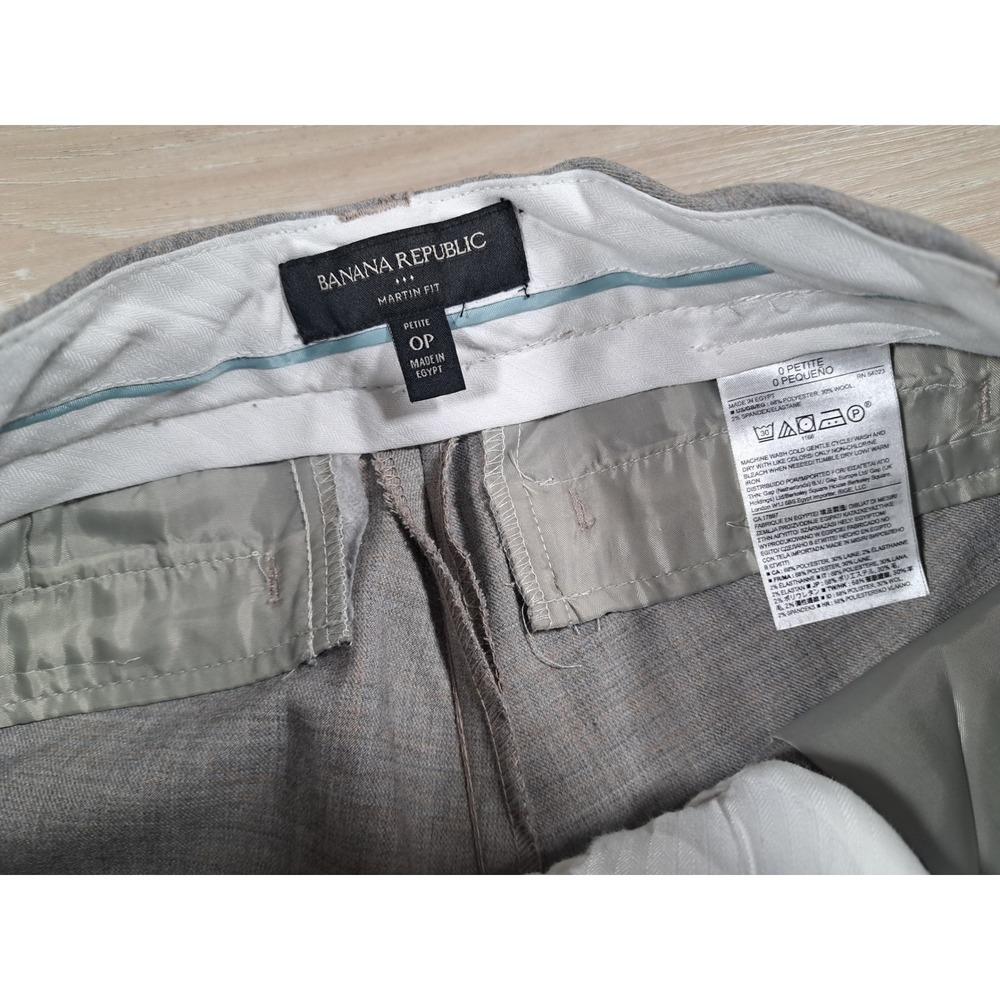 Banana Republic Martin Fit Petite Dress Pants Taupe Heather Wool Blend 0P 668244 - Picture 3 of 4